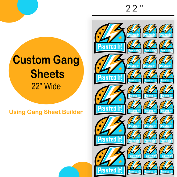 Custom 22" wide DTF Gang Sheet With Builder